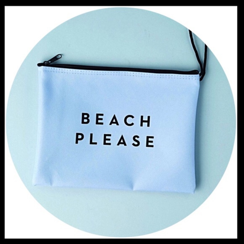 NWOT “Beach Please” zipper pouch